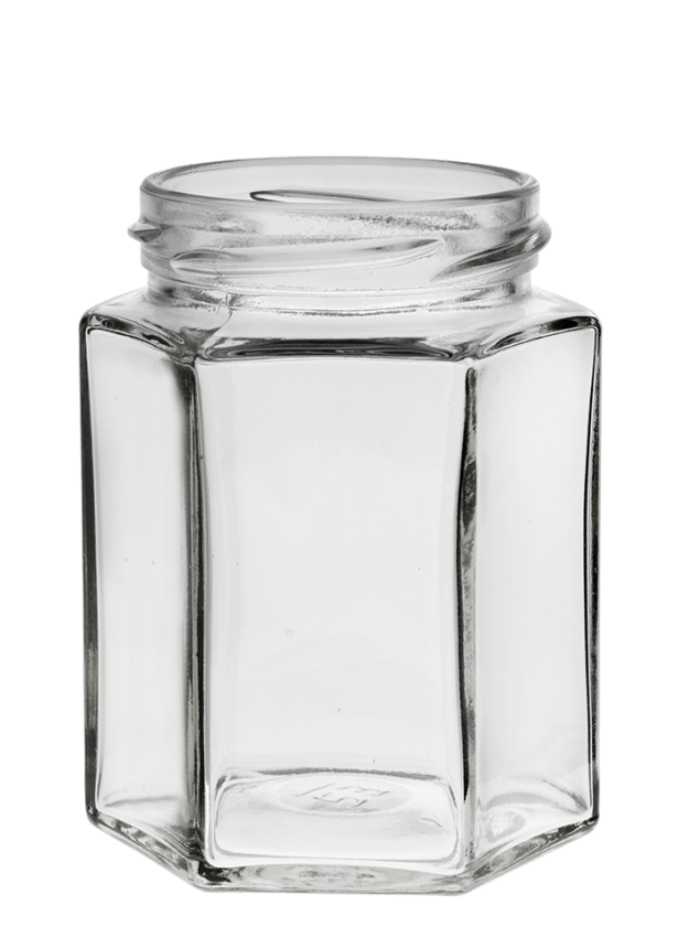 Sześciokątny słoik 190ml 58TO szklany clearny stackable